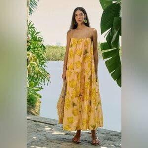 FARM Rio Floral Yellow Maxi Dress